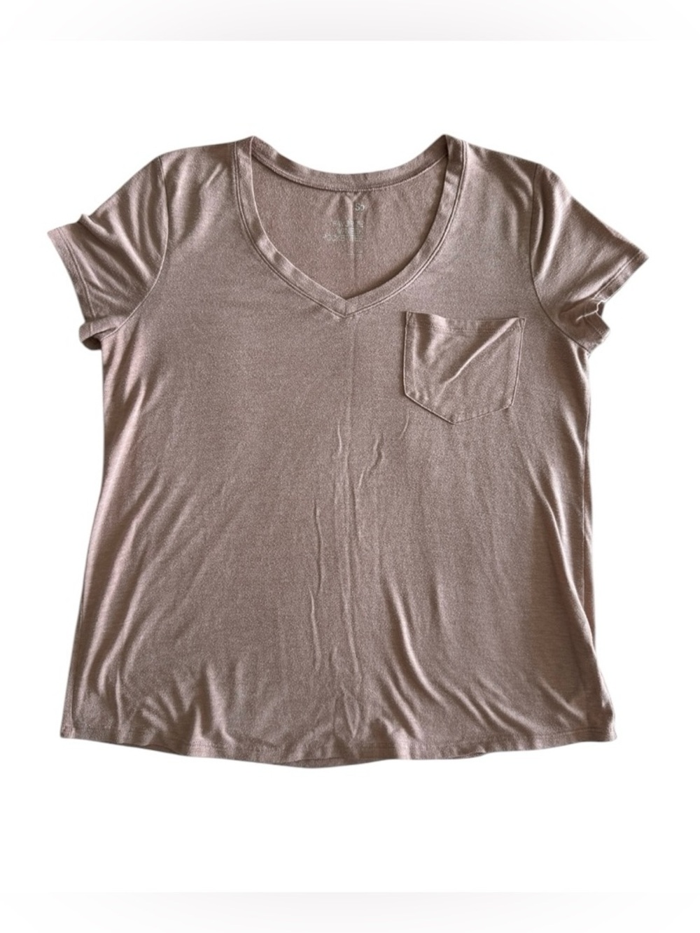 SO Blush Pink V-Neck Pocket Tee Medium Casual Soft Short Sleeve Top
